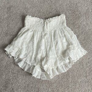 Flowy White Linen Skort